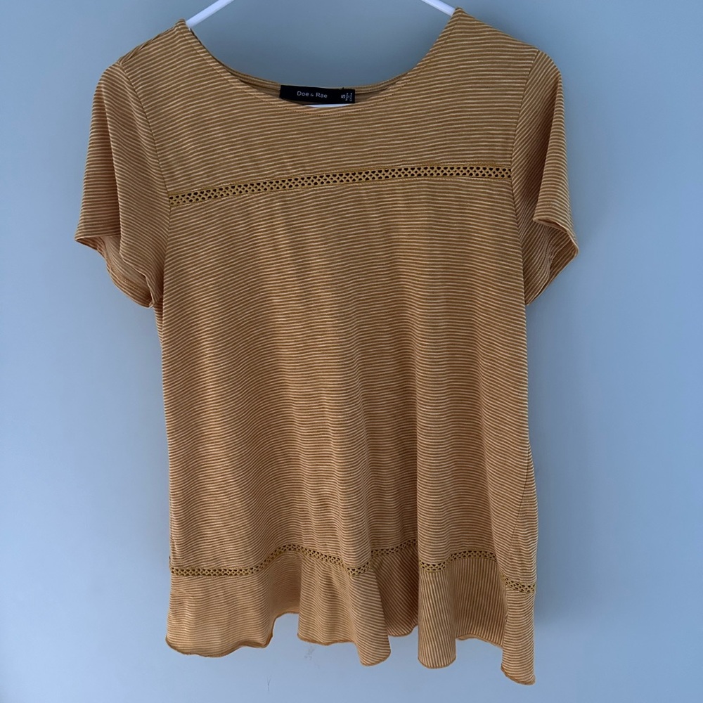 Yellow flutter back t shirt. Size Small. Worn once.
